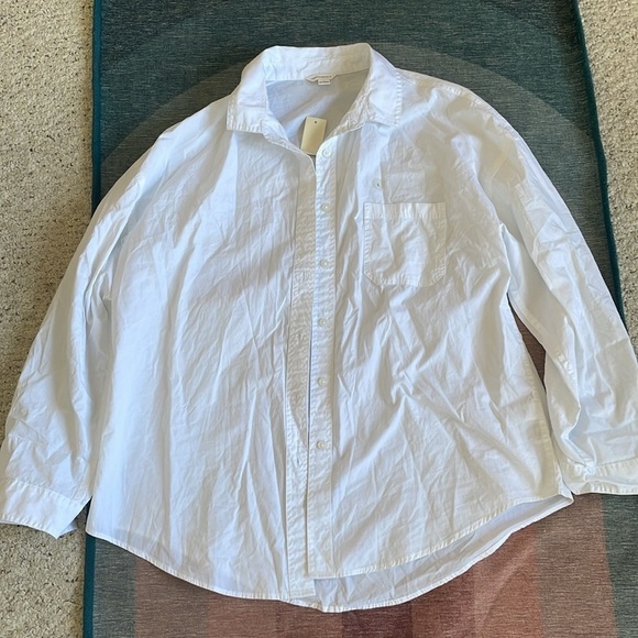 NWT Aeropostale Relaxed Poplin Shirt White Large - Picture 4 of 10
